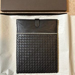 BOTTEGA VENETA Black Leather Woven iPad Tablet Case/Sleeve Made in Italy NEW